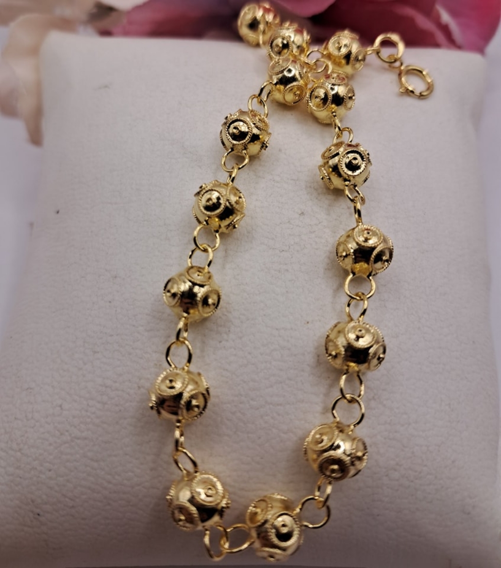 Picture of Pulseira em Prata dourada com Contas de Viana de 6mm