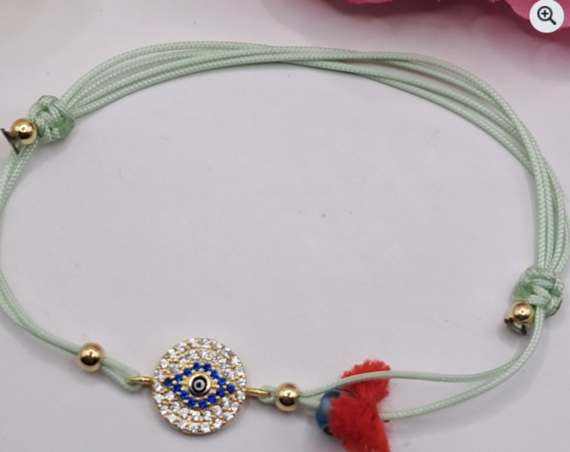 Imagem de Pulseira em Prata com Olho Turco e Zircónias