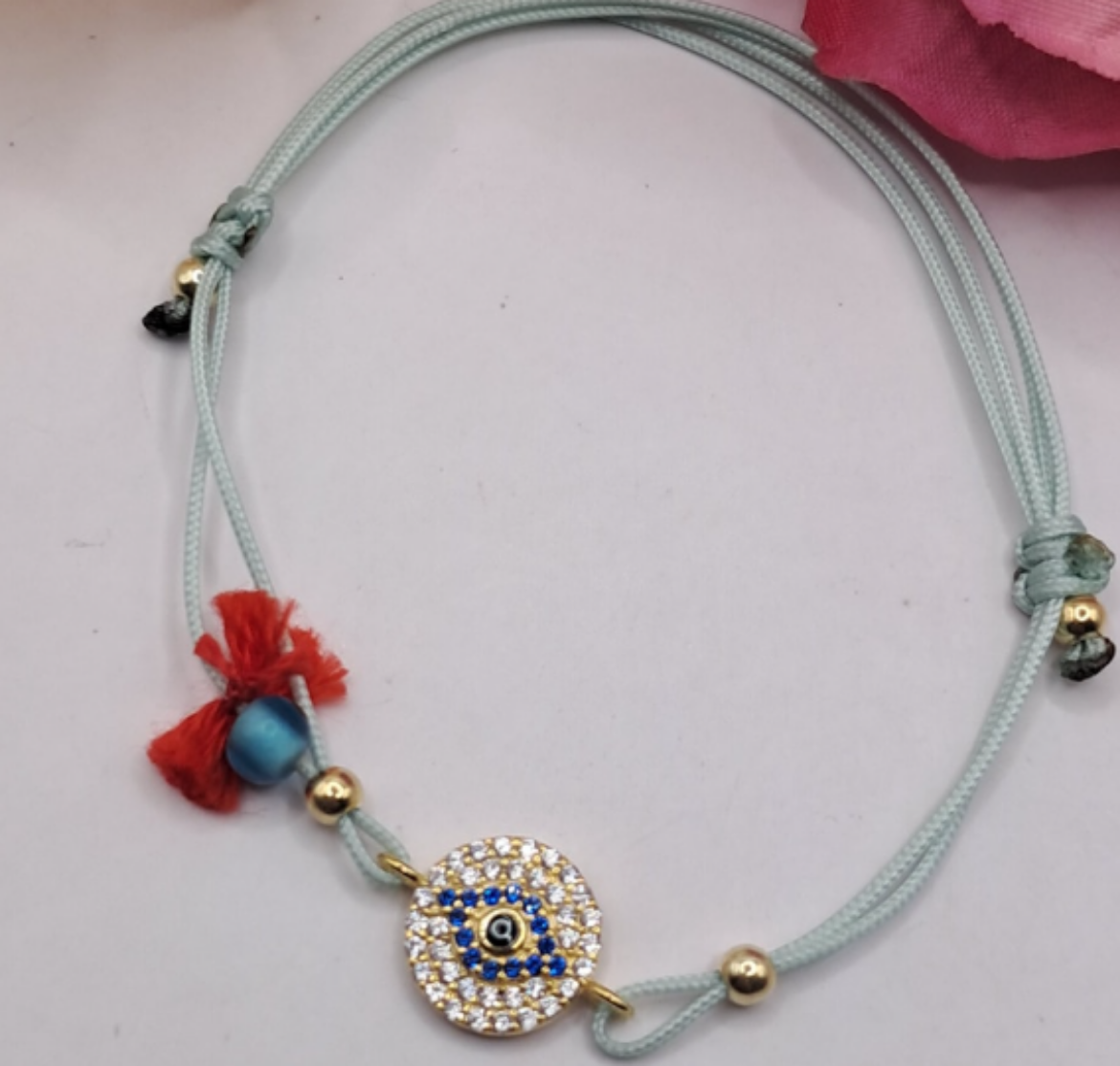 Imagem de Pulseira em Prata com Olho Turco e Zircónias