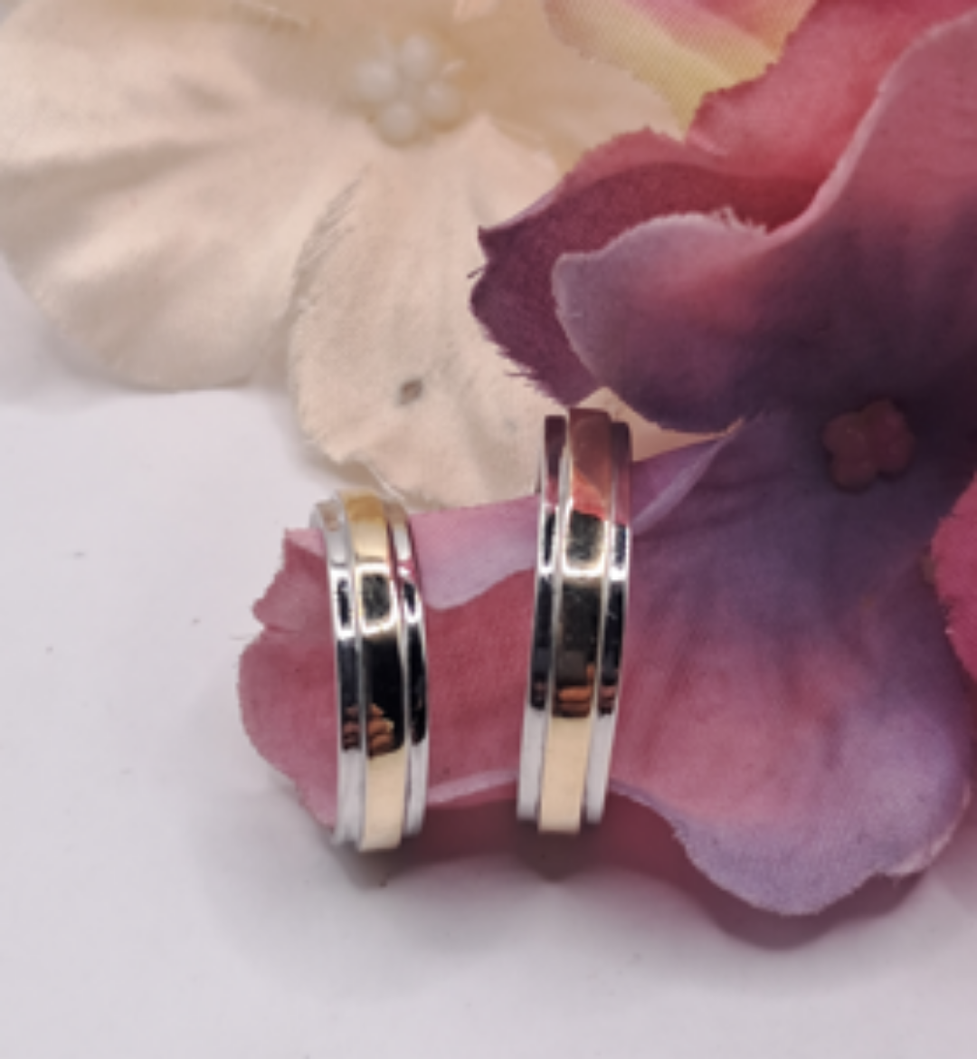 Imagem de Aliança em Ouro Bicolor Demmel com 4mm de largura