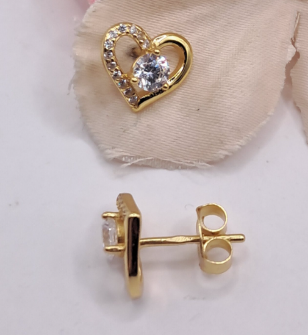 Imagem de Brincos em Prata Dourada com Zirconias