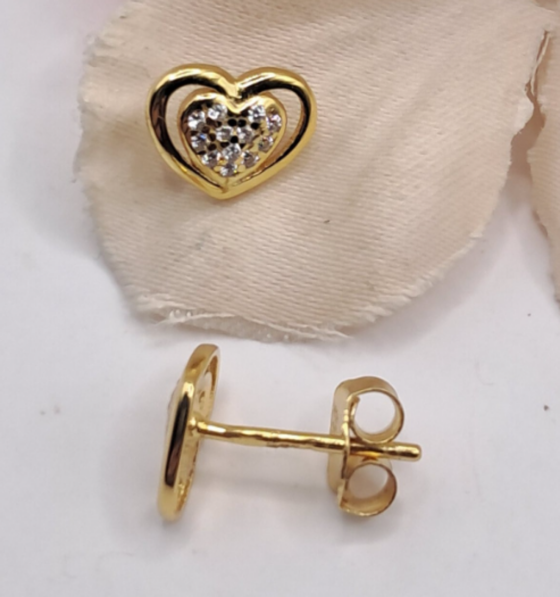 Imagem de Brincos em Prata Dourada com Zircónias 