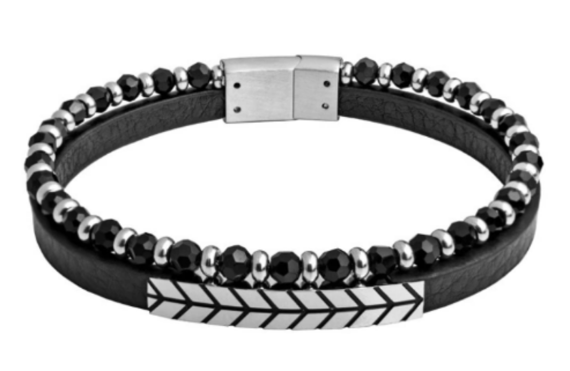 Imagem de Pulseira em Aço 316L e Pele