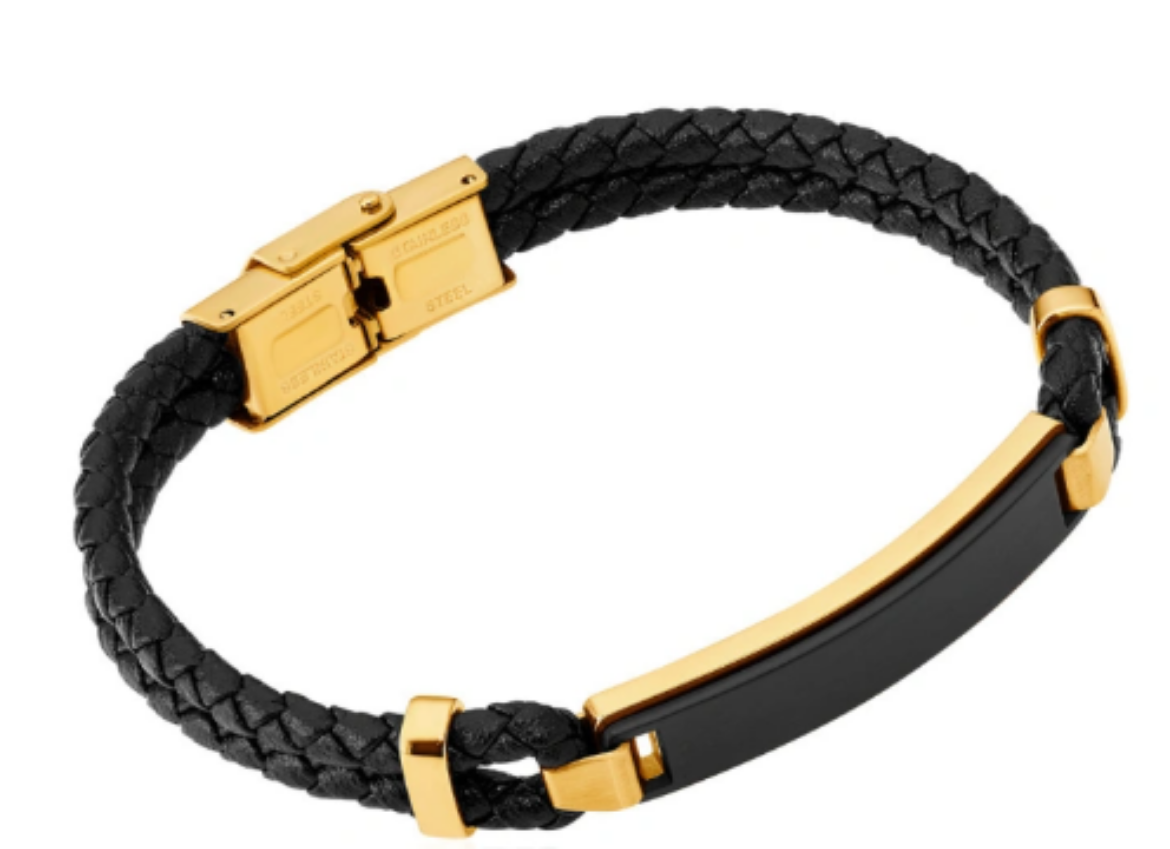 Imagem de Pulseira em Aço 316L e Pele