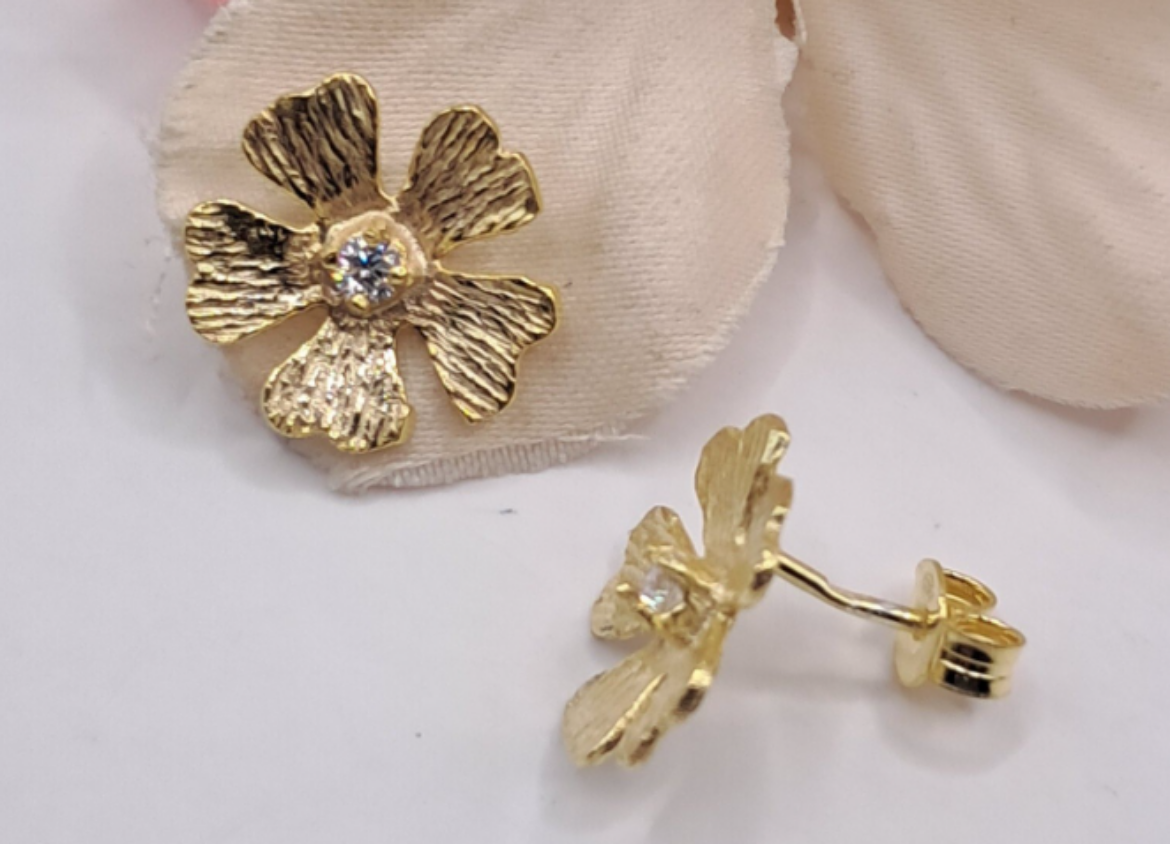 Imagem de Brincos em Prata Dourada com zirconia