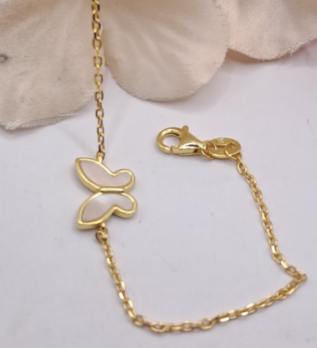 Imagem de Pulseira em Prata dourada com Madreperola