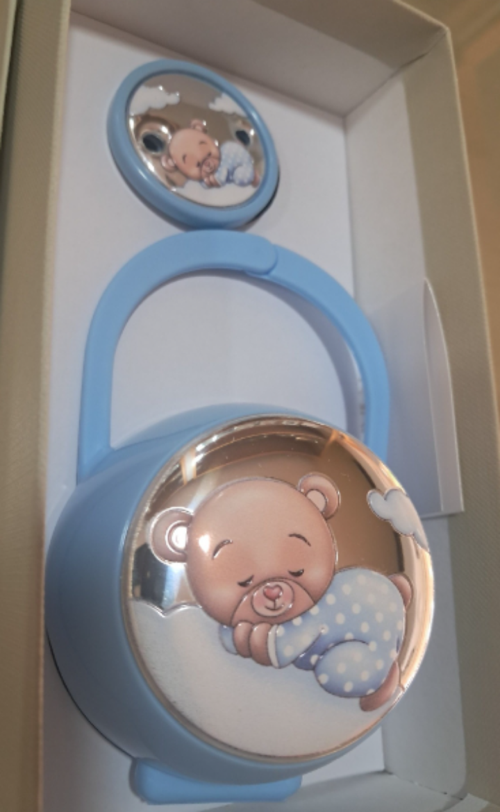 Imagem de Porta Chucha e Mola Chucha com Prata 