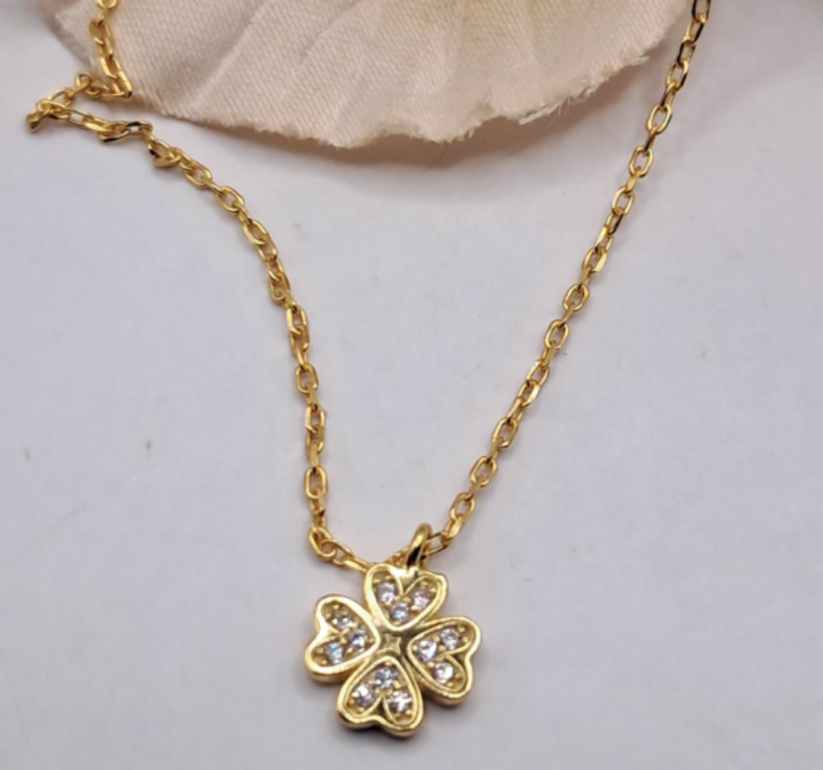 Imagem de Colar em Prata dourada com Zirconias 45cm+5